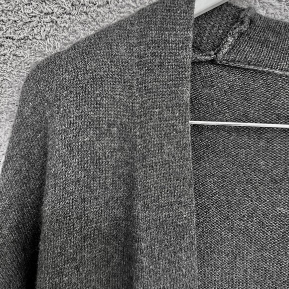 Gap Wool Blend longline cardigan / sweater robe Dark Charcoal Heather Grey M/L - Picture 7 of 10